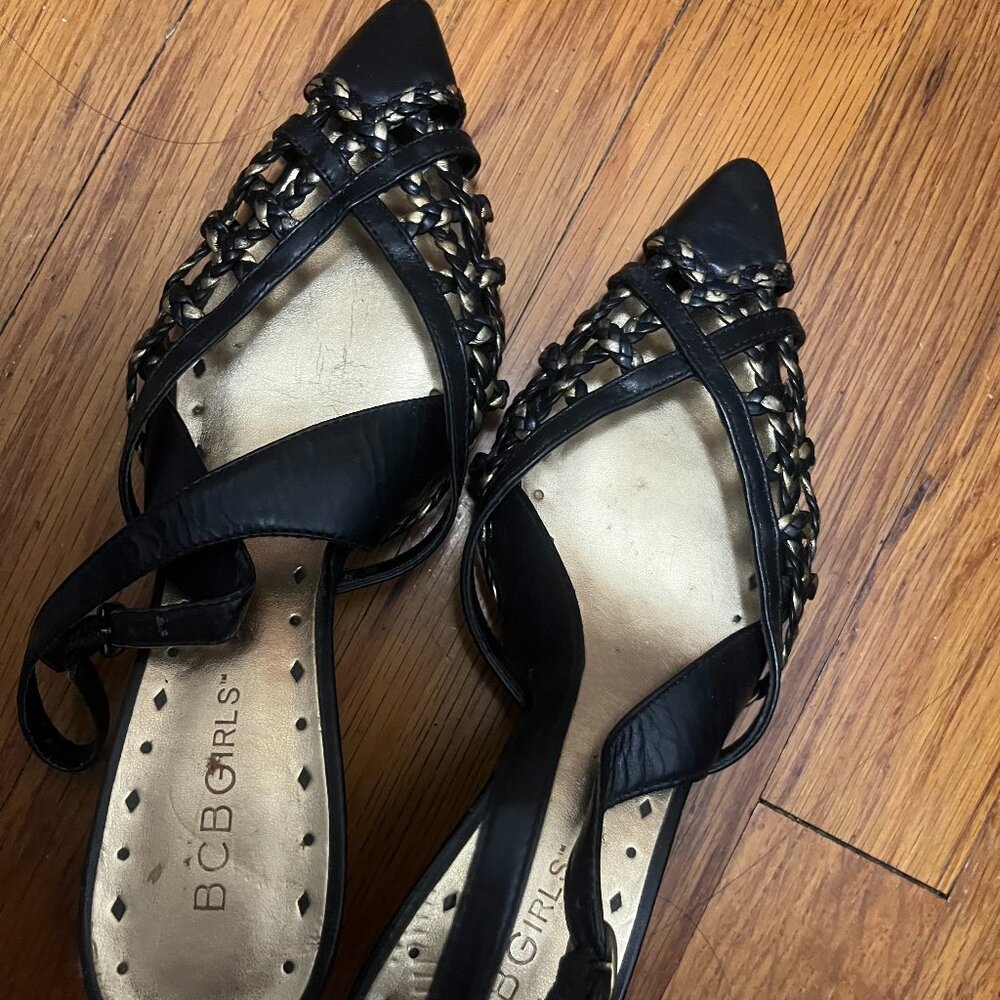 BCBGirls slingback heels pointed toe good condition size 6.5 / 36.5